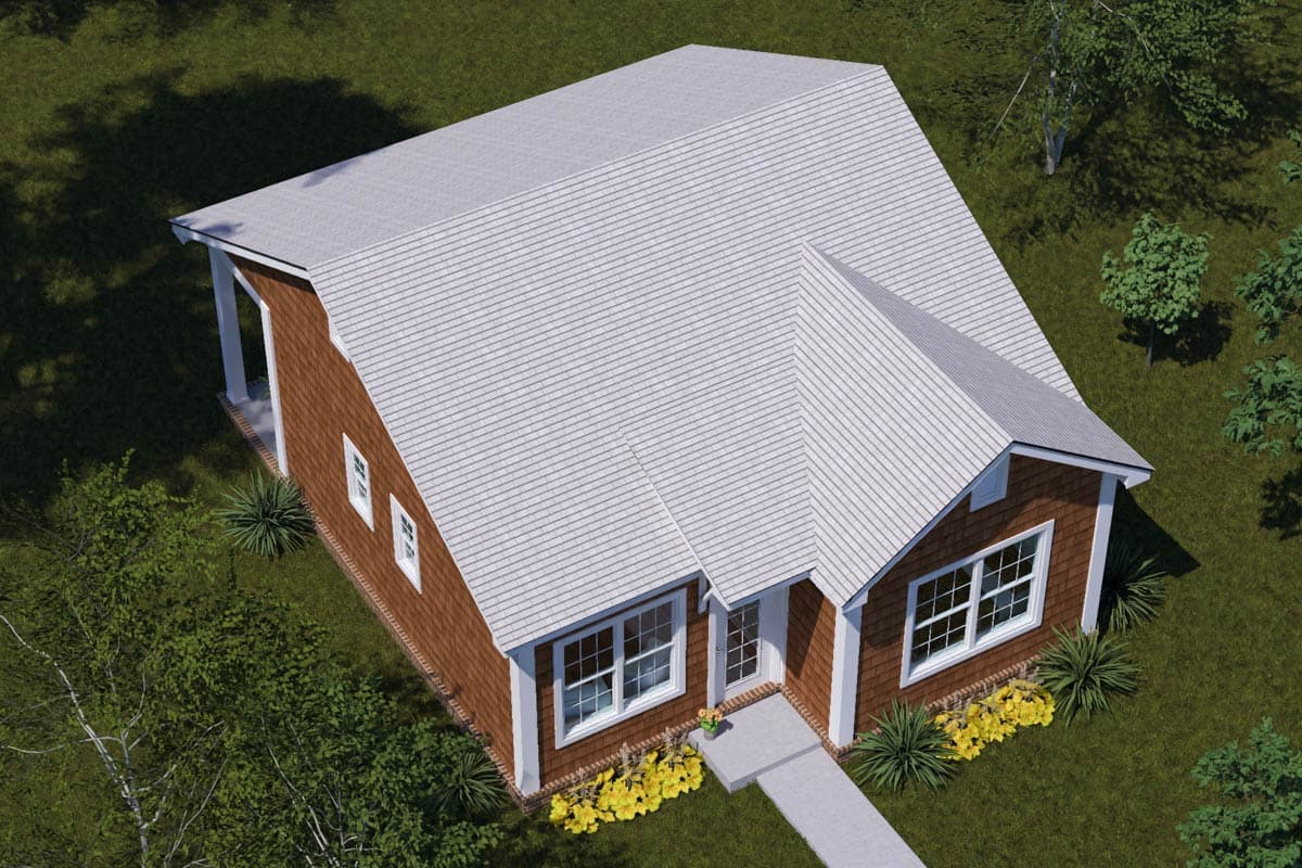 Plan 52552WM: Traditional Cottage House Plan with 2 Split Bedrooms and Vaulted Great Room - Image #11 - Cottage, Traditional