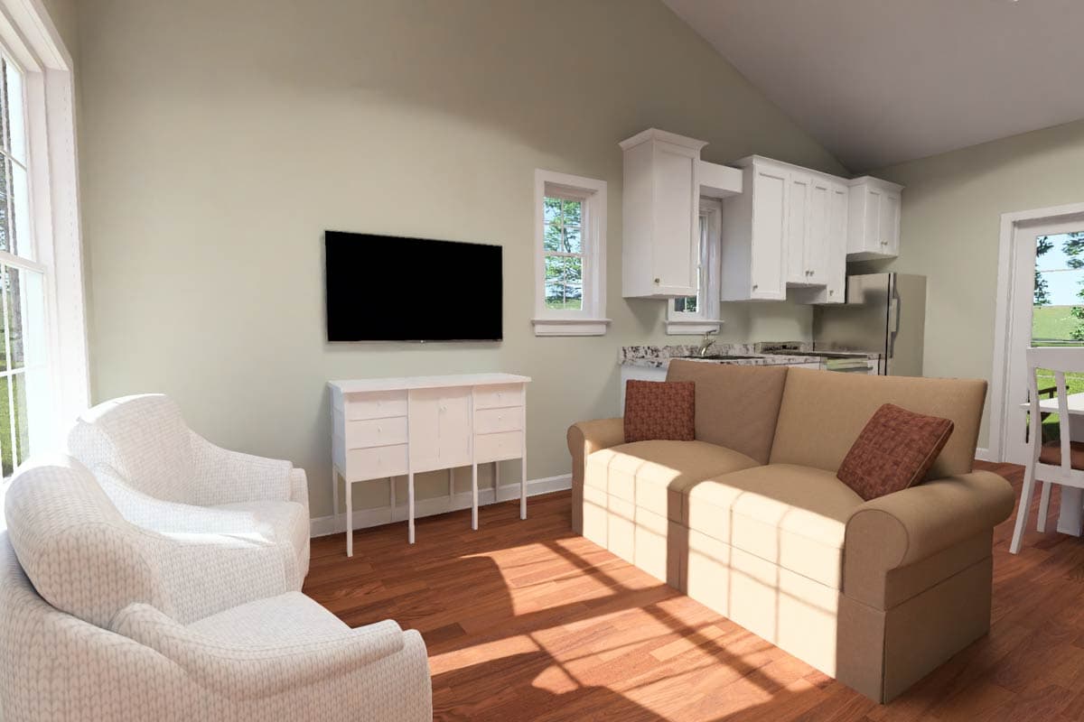 Plan 52552WM: Traditional Cottage House Plan with 2 Split Bedrooms and Vaulted Great Room - Image #14 - Cottage, Traditional