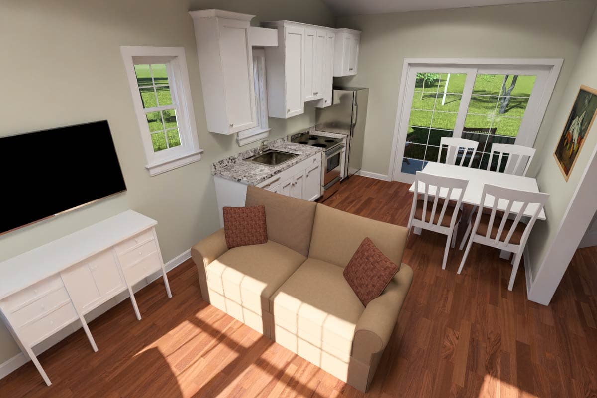 Plan 52552WM: Traditional Cottage House Plan with 2 Split Bedrooms and Vaulted Great Room - Image #13 - Cottage, Traditional