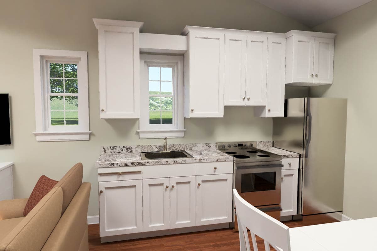 Plan 52552WM: Traditional Cottage House Plan with 2 Split Bedrooms and Vaulted Great Room - Image #15 - Cottage, Traditional