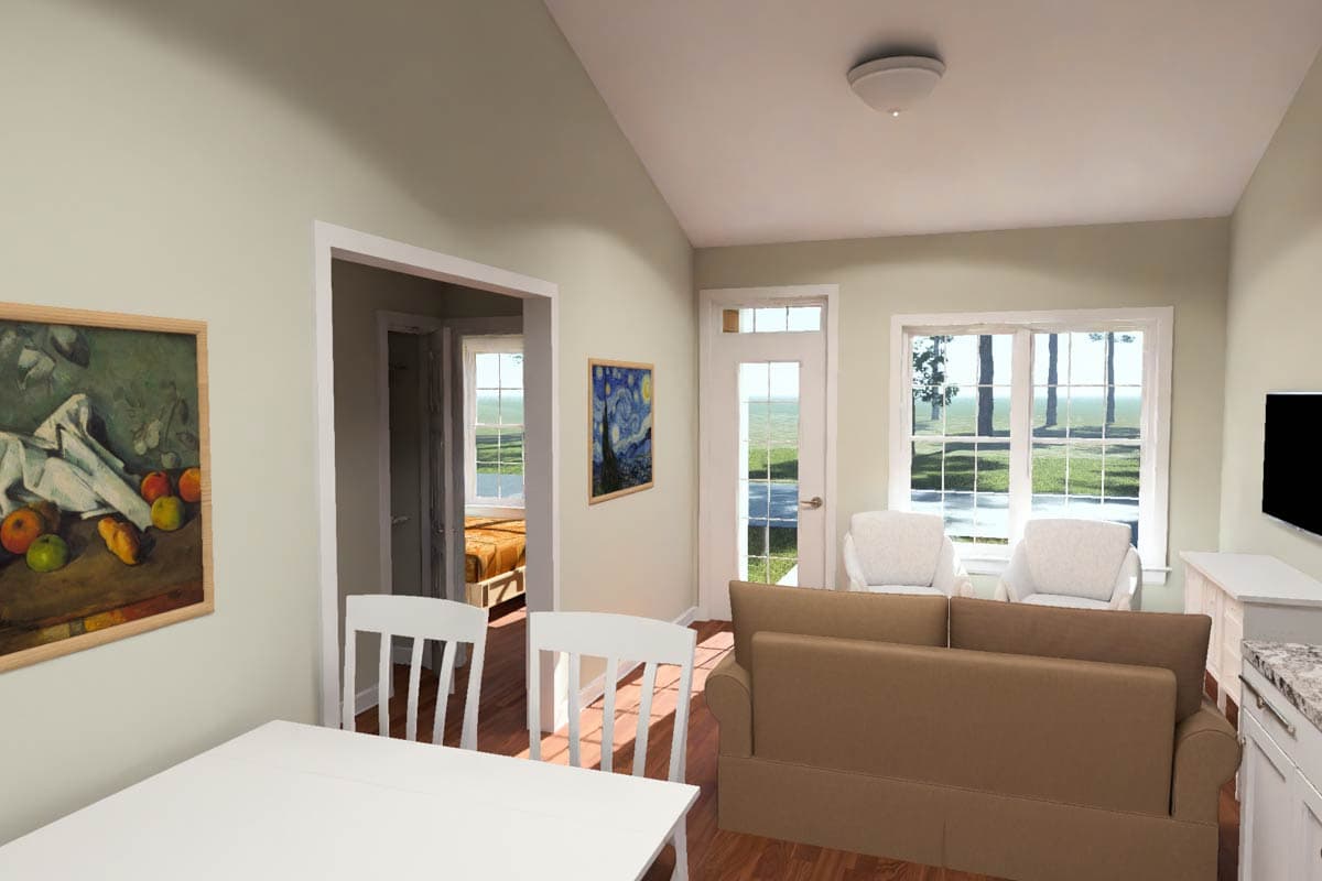 Plan 52552WM: Traditional Cottage House Plan with 2 Split Bedrooms and Vaulted Great Room - Image #18 - Cottage, Traditional