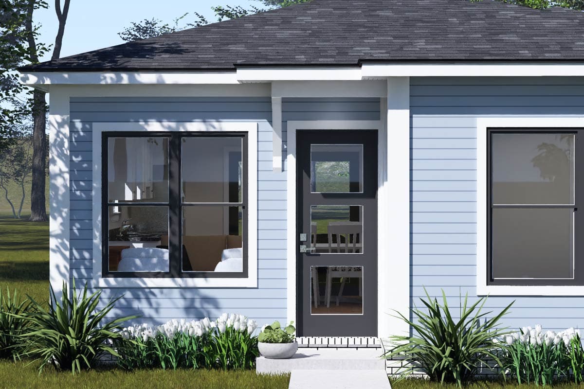 Plan 52554WM: Cozy Traditional 2-Bedroom, 1-Bath House Plan with Rear Porch - Image #7 - Traditional