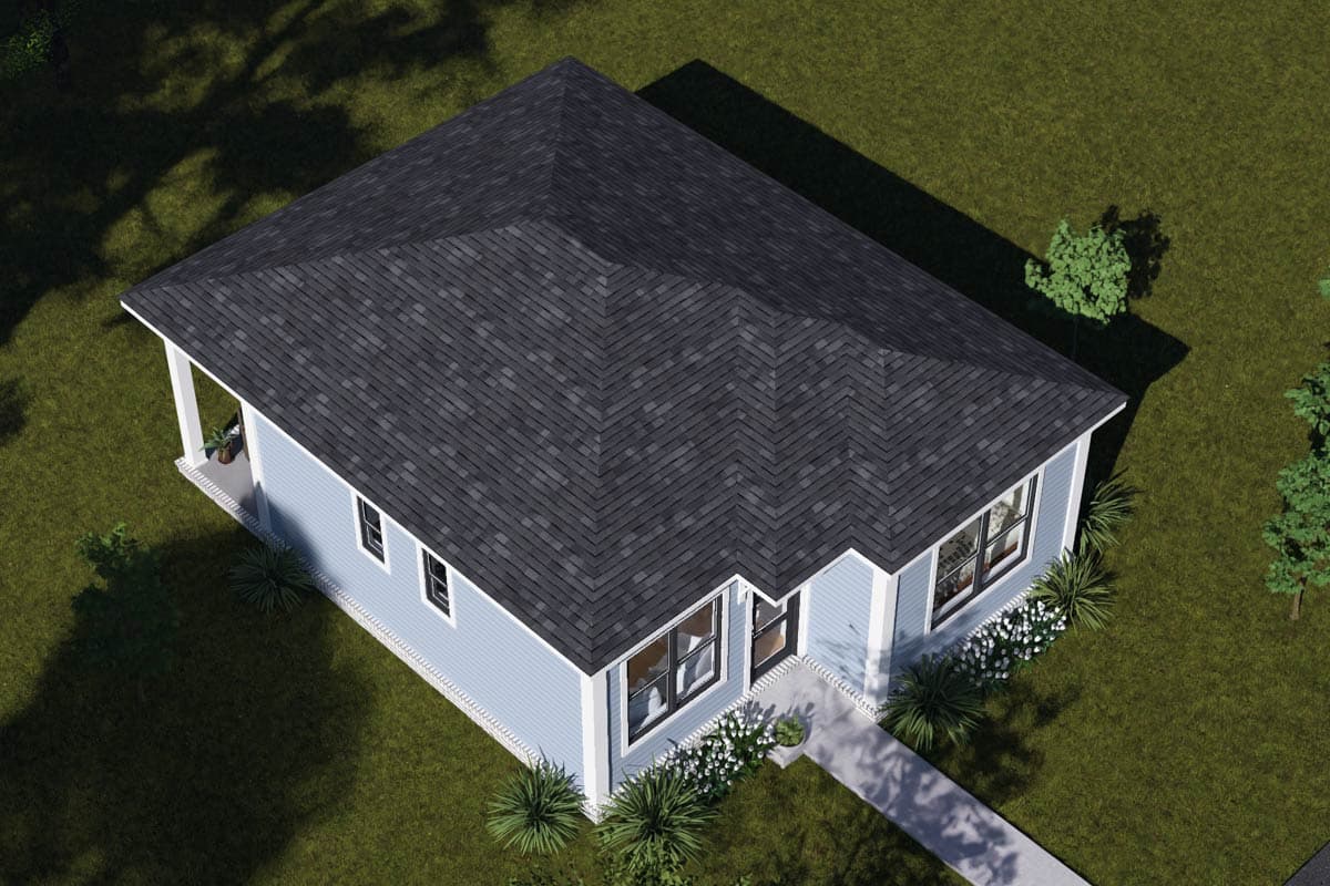 Plan 52554WM: Cozy Traditional 2-Bedroom, 1-Bath House Plan with Rear Porch - Image #11 - Traditional