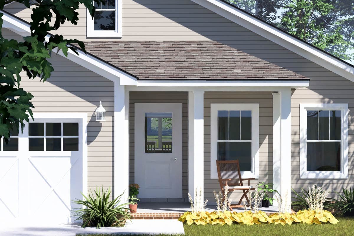 Plan 52555WM: harming Ranch House Plan with 3 Bedrooms, Mudroom, and 2-Car Garage - Image #2 - Ranch, Traditional