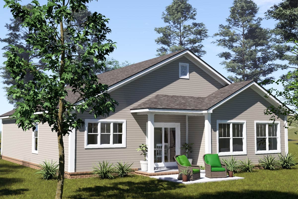 Plan 52555WM: harming Ranch House Plan with 3 Bedrooms, Mudroom, and 2-Car Garage - Image #4 - Ranch, Traditional