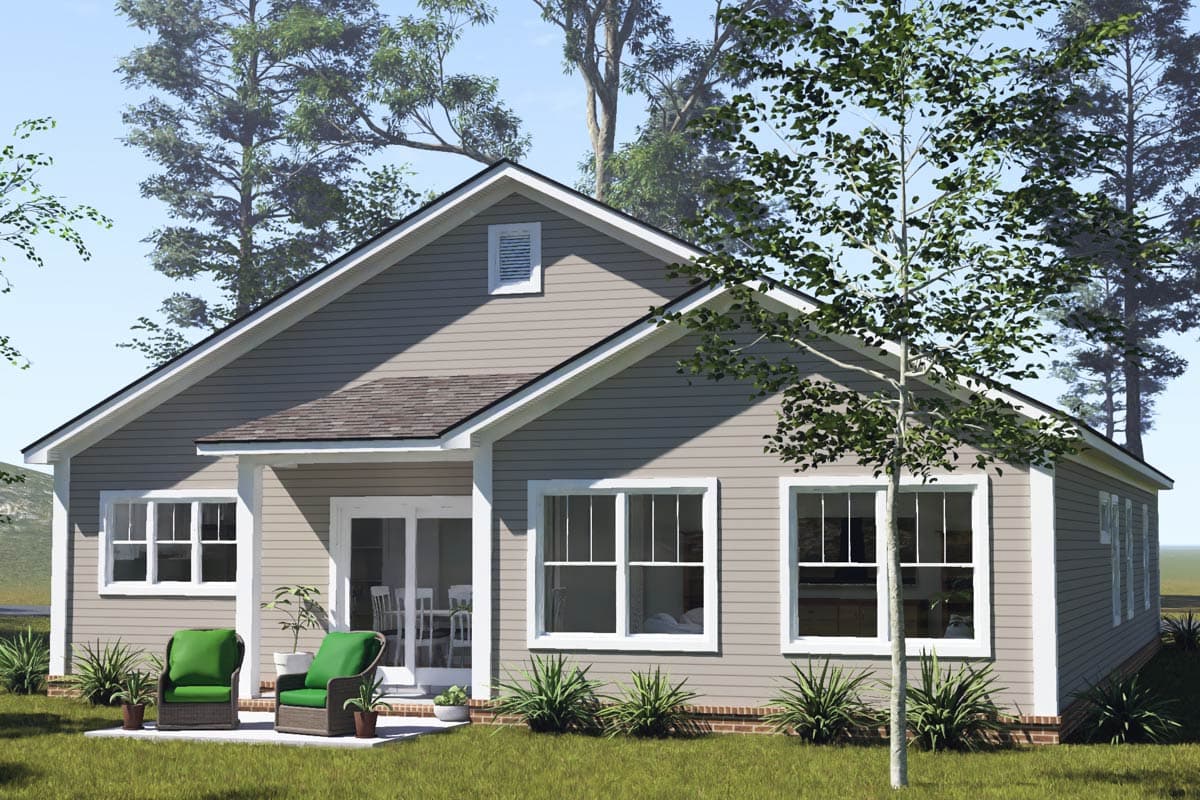 Plan 52555WM: harming Ranch House Plan with 3 Bedrooms, Mudroom, and 2-Car Garage - Image #5 - Ranch, Traditional