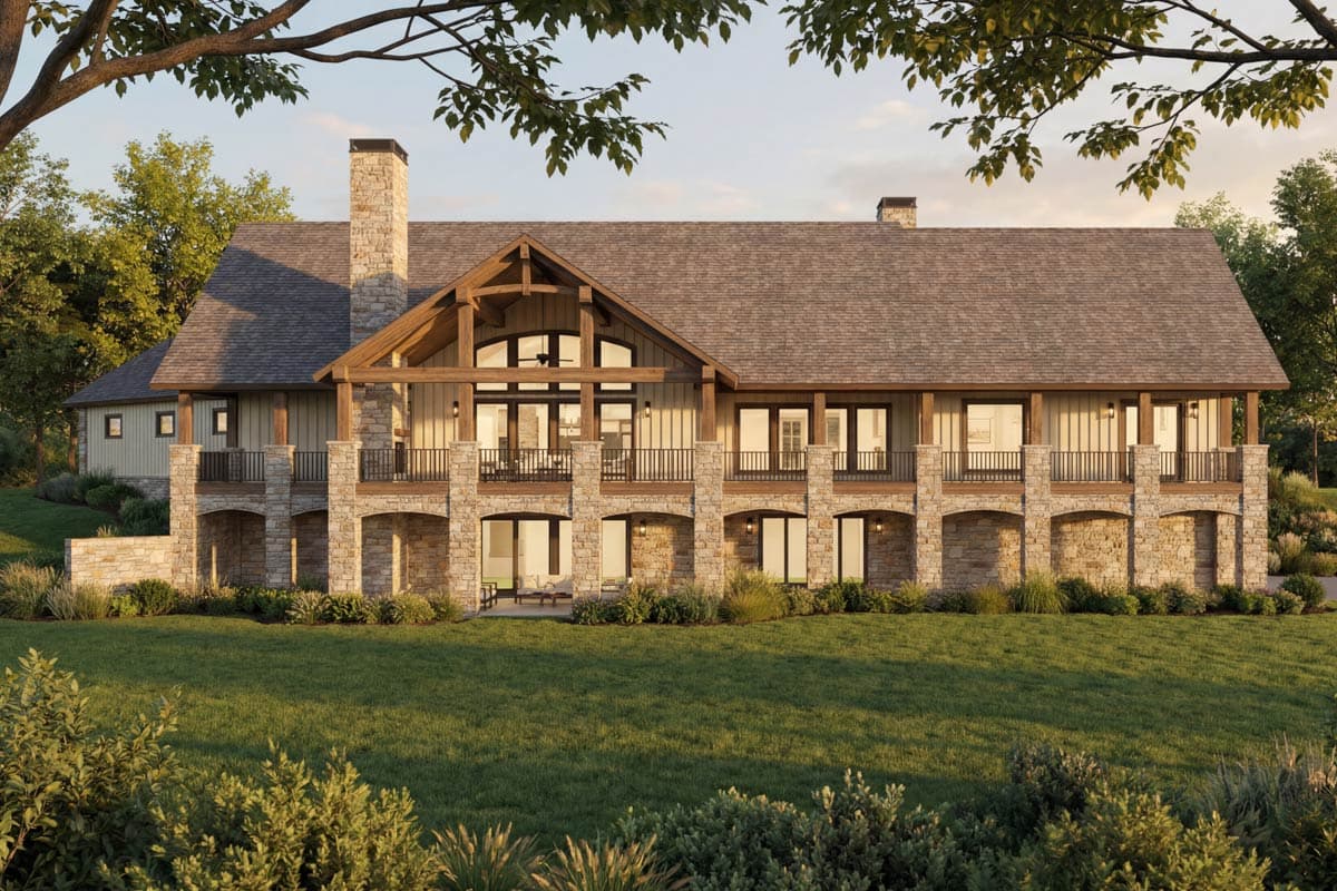 Plan 70966MK: Luxury Mountain Mountain New American House Plan with 4 Beds and 6-Car Garage - Image #3 - Mountain, New American