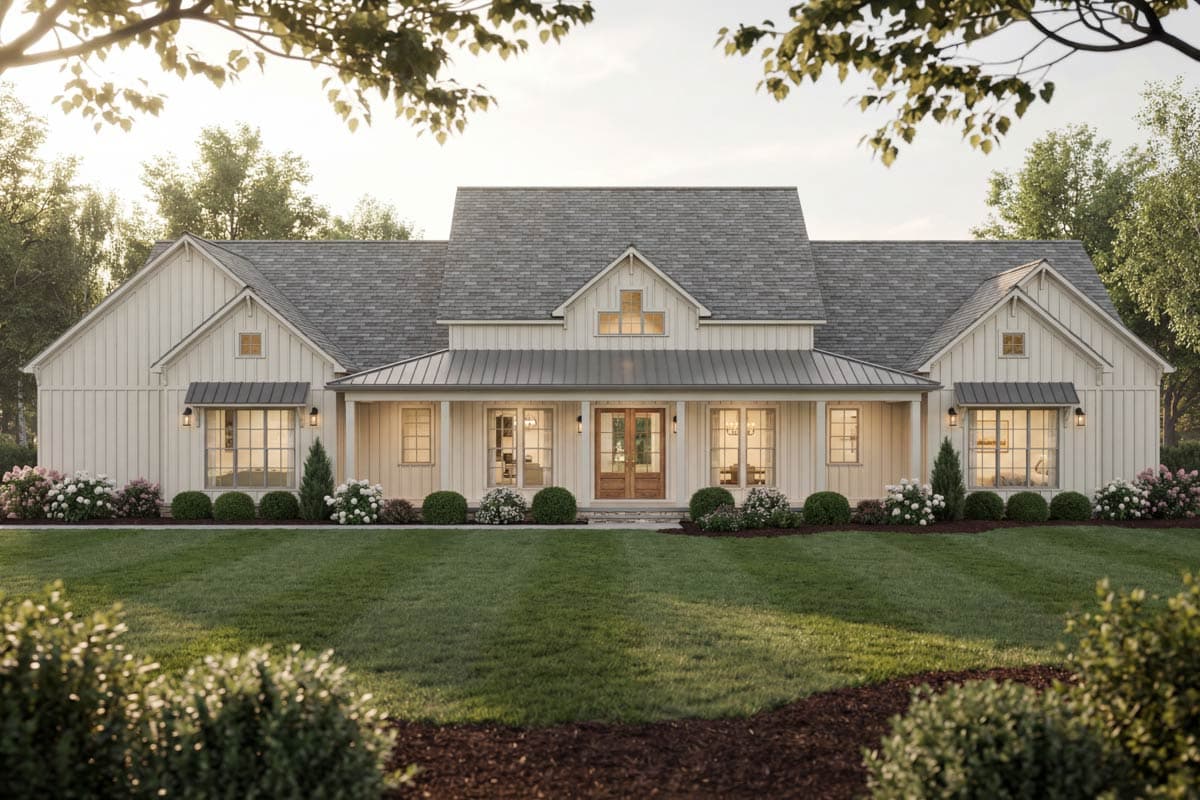 Plan image - 70967MK:Modern Farmhouse House Plan with 4 Bedrooms and 4-Car Garage