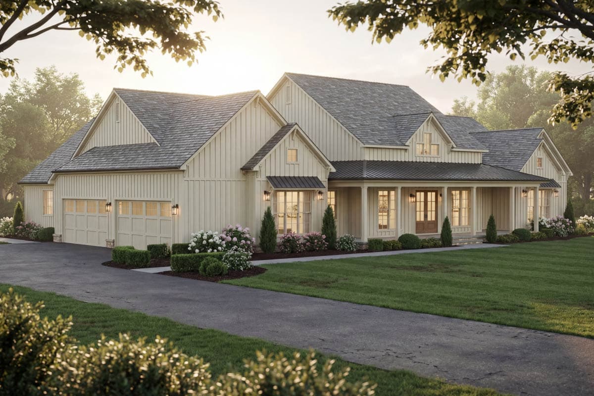 Plan 70967MK: Modern Farmhouse House Plan with 4 Bedrooms and 4-Car Garage - Image #5 - Farmhouse, Modern Farmhouse