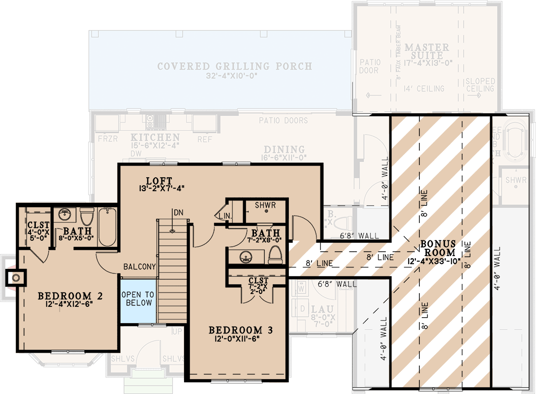 Plan 70968MK: Charming Tudor House Plan with 3 Beds and Main Level Master Suite - Floor Plan - 2nd Floor - European, Tudor