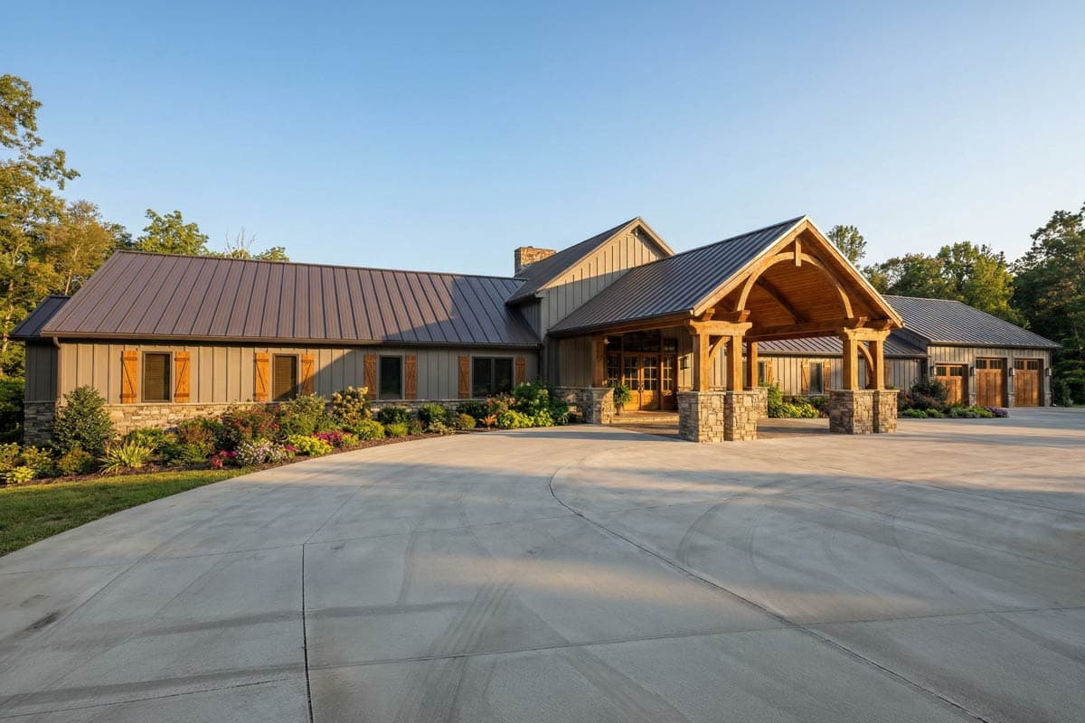 Plan 700510SND: Luxury 9-Bedroom Barndominium House Plan with 4-Car RV Garage - Image #2 - Barndominium