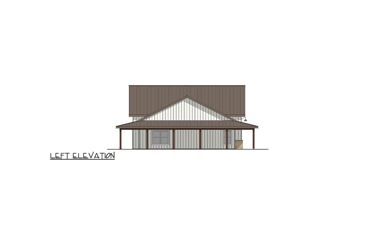 Plan 405145FDC: Spacious Barndominium House Plan with Wraparound Porch and 3-Car Garage - Image #4 - Barndominium, Farmhouse
