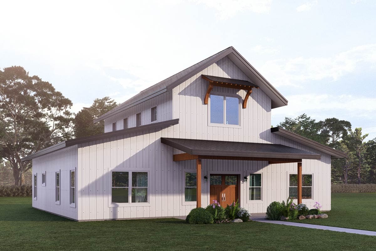 Plan image - 405146FDC:Modern Barndominium House Plan with 3 Beds and Vaulted Great Room