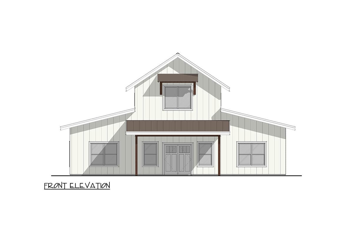 Plan 405146FDC: Modern Barndominium House Plan with 3 Beds and Vaulted Great Room - Image #2 - Barndominium
