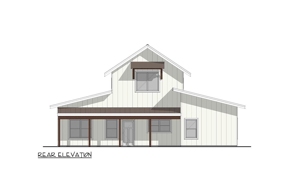 Plan 405146FDC: Modern Barndominium House Plan with 3 Beds and Vaulted Great Room - Image #4 - Barndominium