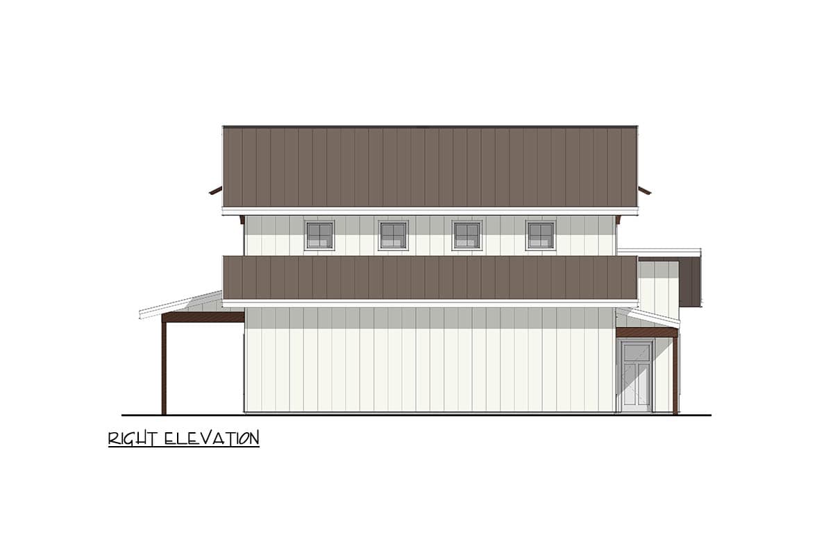 Plan 405146FDC: Modern Barndominium House Plan with 3 Beds and Vaulted Great Room - Image #5 - Barndominium