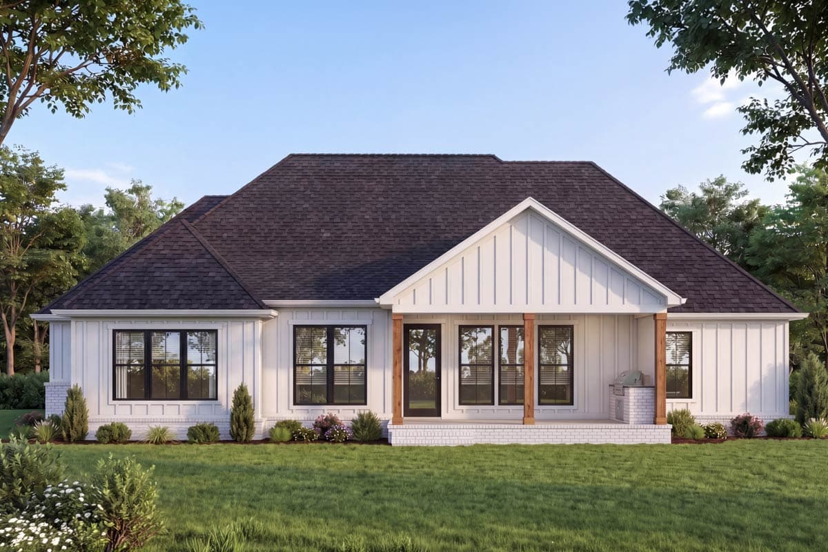 Plan 56571SM: Modern Farmhouse House Plan with 4 Beds and 2-Car Garage - Image #4 - Craftsman, Modern Farmhouse, New American