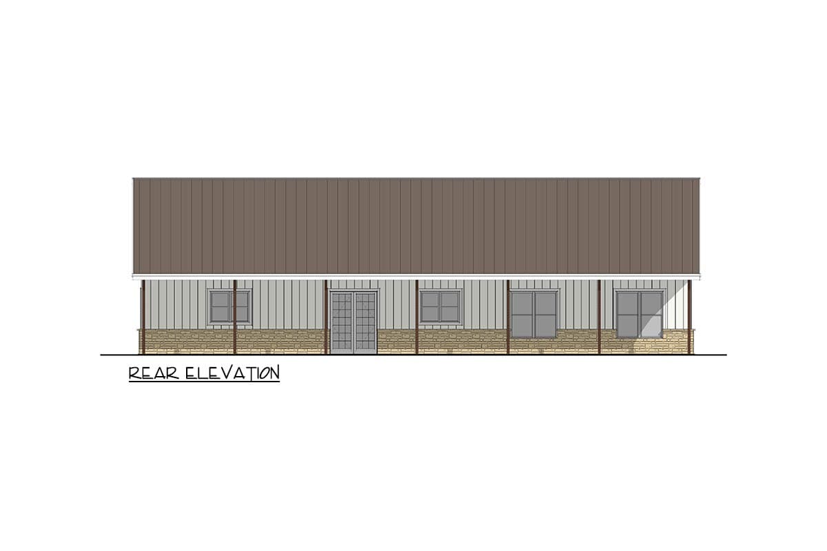 Plan 405149FDC: Spacious 4-Bedroom Barndominium Farmhouse House Plan with Covered Porches - Image #4 - Barndominium, Farmhouse