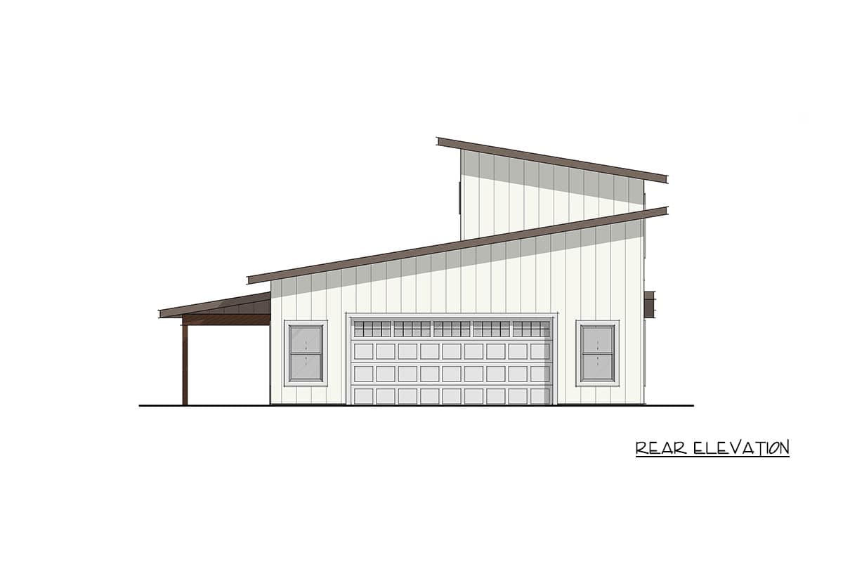 Plan 405151FDC: Modern Barndominium House Plan with 3 Beds and 2-Car Garage - Image #4 - Barndominium, Farmhouse