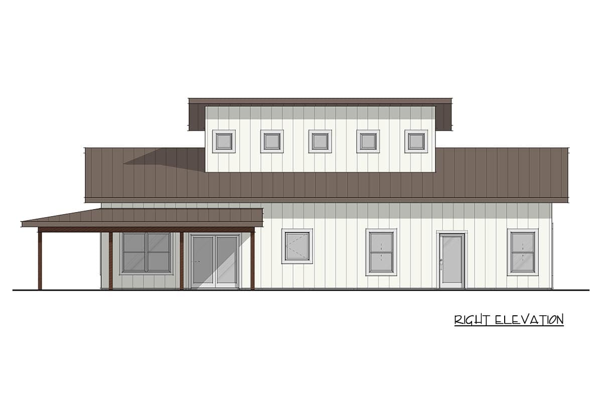 Plan 405151FDC: Modern Barndominium House Plan with 3 Beds and 2-Car Garage - Image #5 - Barndominium, Farmhouse