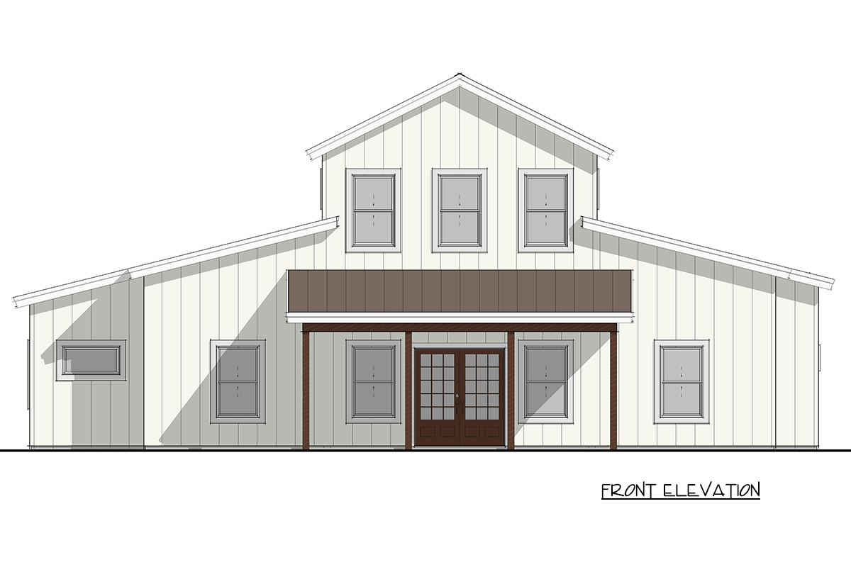 Plan 405152FDC: Modern Barndominium House Plan with 3 Beds and Vaulted Living - Image #2 - Barndominium