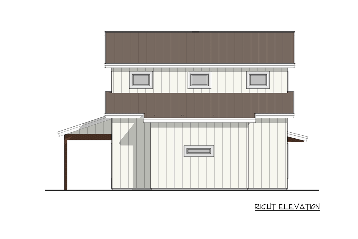 Plan 405152FDC: Modern Barndominium House Plan with 3 Beds and Vaulted Living - Image #5 - Barndominium