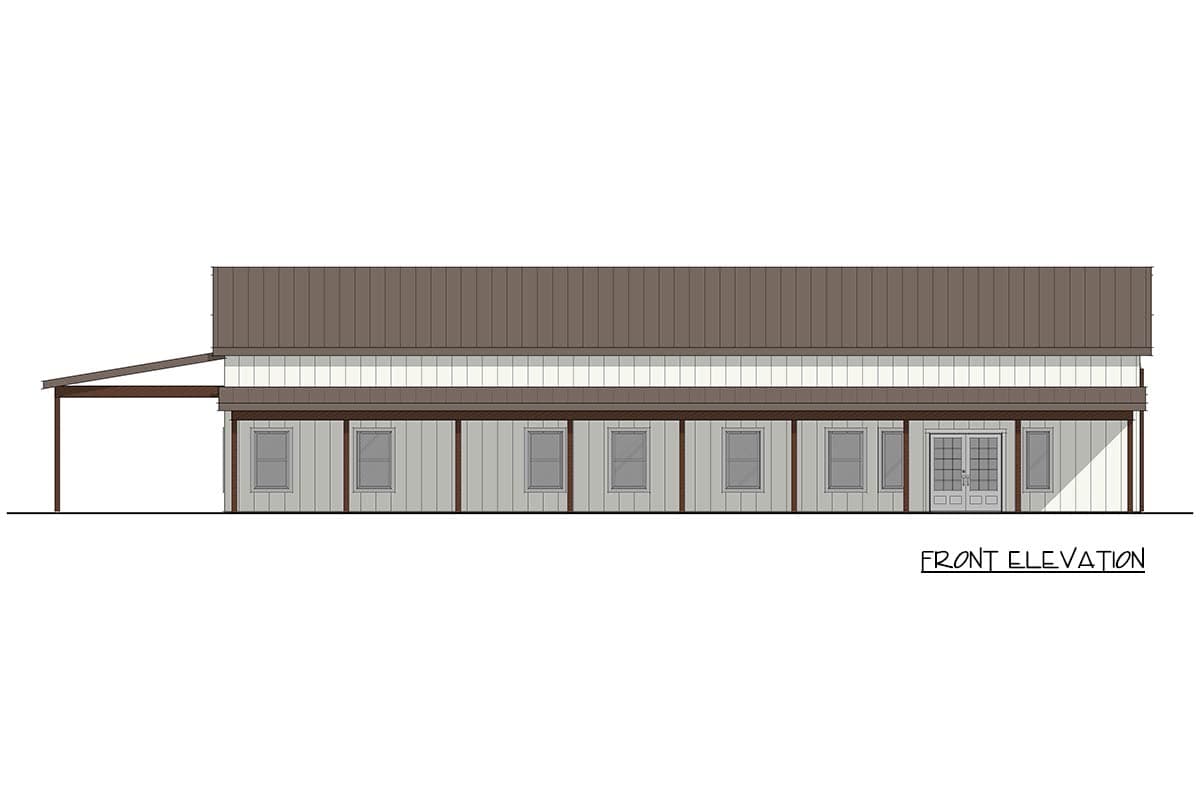 Plan 405155FDC: Barndominium Farmhouse House with 4 Bedrooms and Covered Patio - Image #4 - Barndominium, Farmhouse