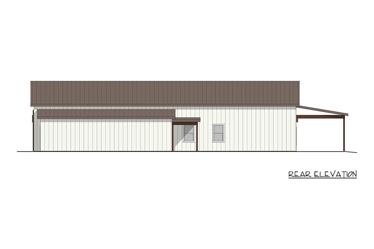 Plan 405155FDC: Barndominium Farmhouse House with 4 Bedrooms and Covered Patio - Image #6 - Barndominium, Farmhouse
