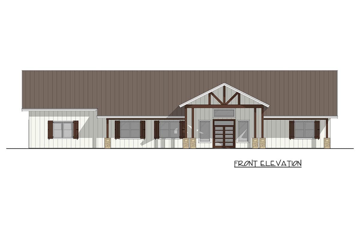 Plan 405160FDC: Modern Barndominium House Plan with 3 Beds and 3-Car Garage - Image #2 - Barndominium, Farmhouse