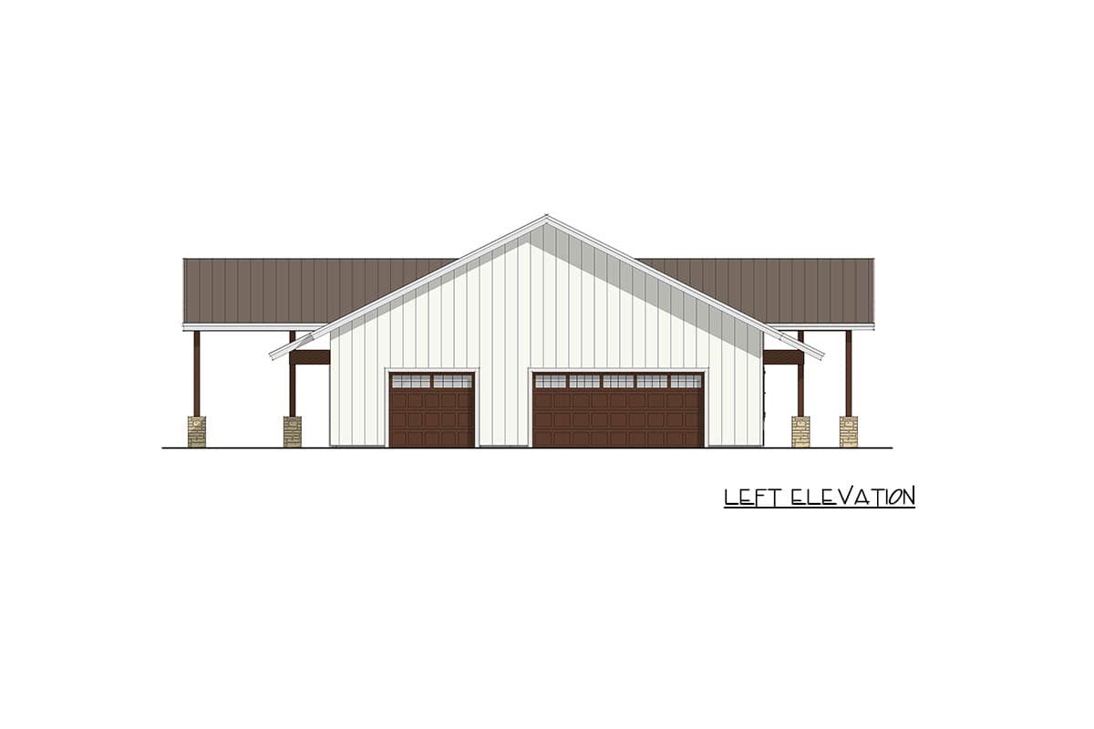 Plan 405160FDC: Modern Barndominium House Plan with 3 Beds and 3-Car Garage - Image #3 - Barndominium, Farmhouse