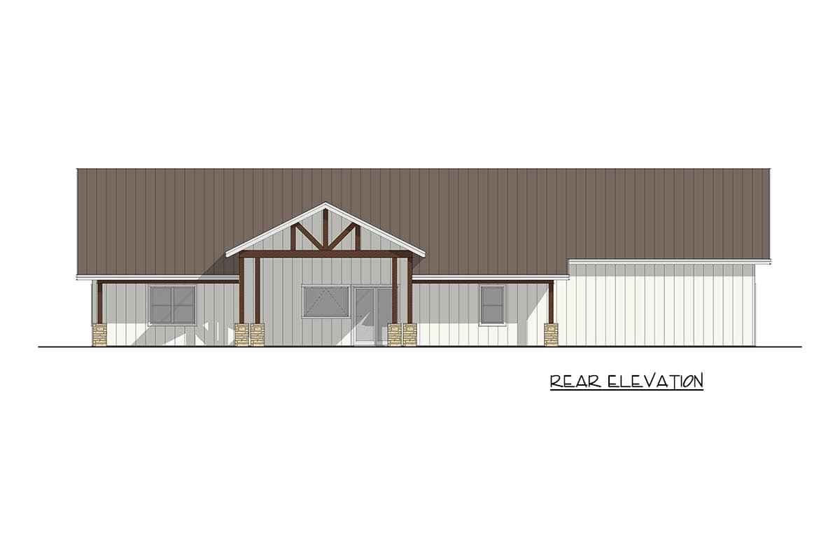 Plan 405160FDC: Modern Barndominium House Plan with 3 Beds and 3-Car Garage - Image #4 - Barndominium, Farmhouse