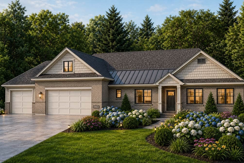 Plan image - 849084PGE:Craftsman Ranch House Plan with Split Bedrooms and 3-Car Garage