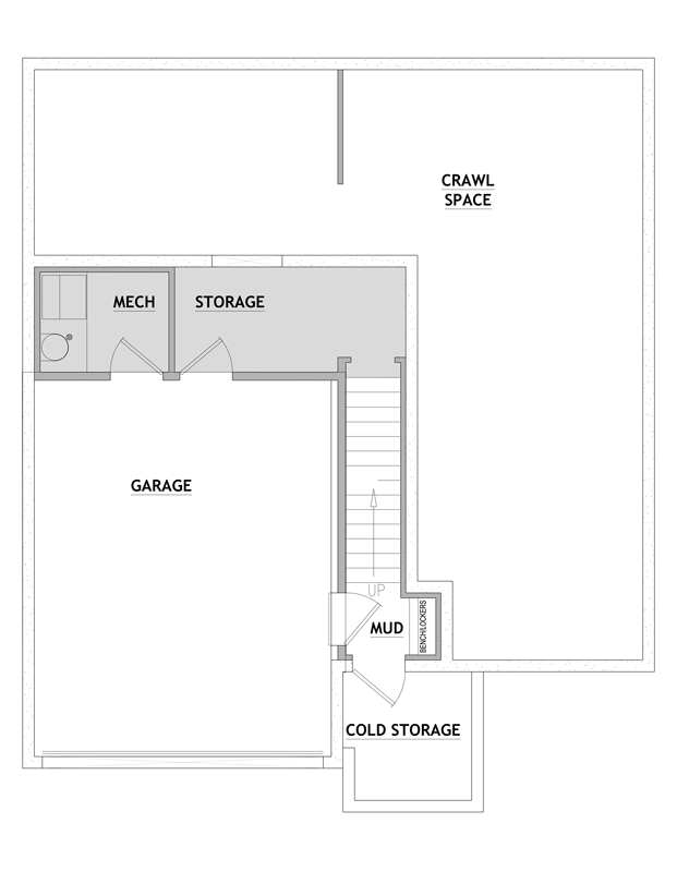 Plan 849086PGE: Craftsman House Plan with 4 Beds and Walkout Garage - Floor Plan - Basement - Craftsman, Traditional