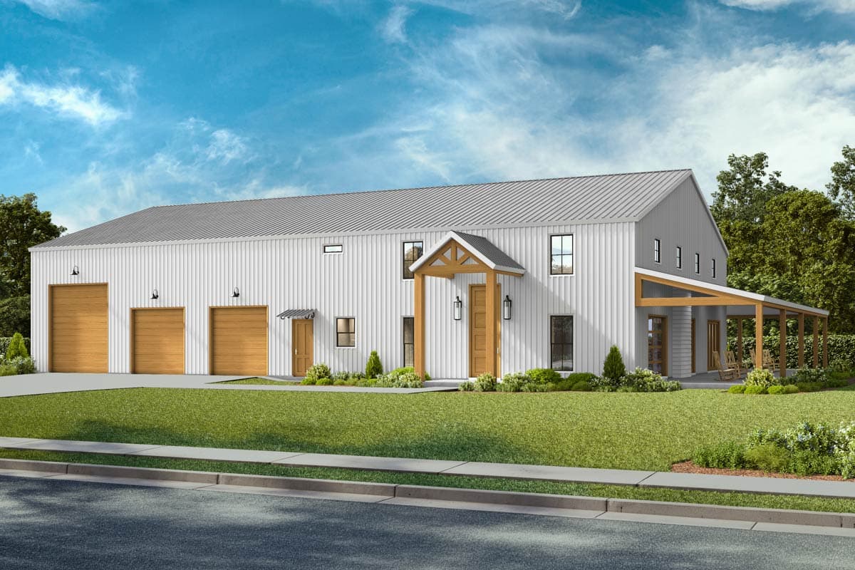 Plan image - 170018ADS:Modern Barndominium House Plan with 4,093 Sq Ft and RV Garage
