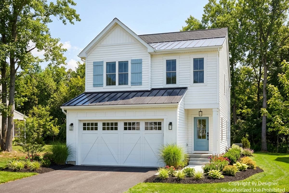 Plan 140051RK: Inviting 3-Bedroom Farmhouse House Plan with Loft and 2-Car Garage - Image #2 - Farmhouse, Traditional