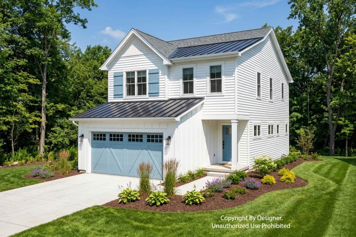 Plan 140051RK: Inviting 3-Bedroom Farmhouse House Plan with Loft and 2-Car Garage - Image #3 - Farmhouse, Traditional