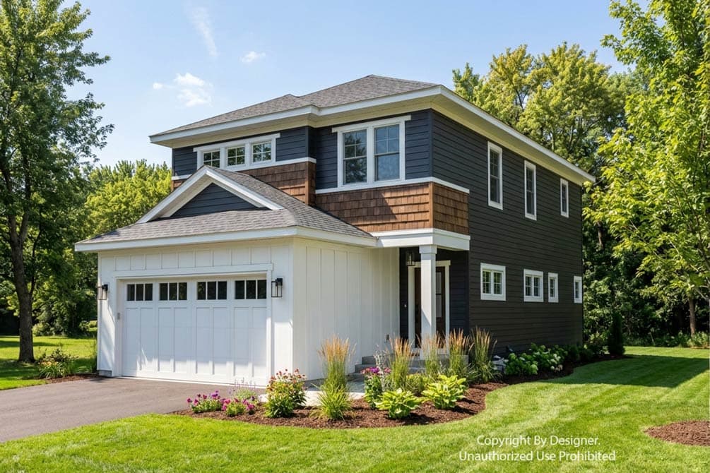 Plan 140052RK: Traditional 3 Bedroom House Plan with Loft and 2-Car Garage - Image #3 - Contemporary, Shingle, Traditional