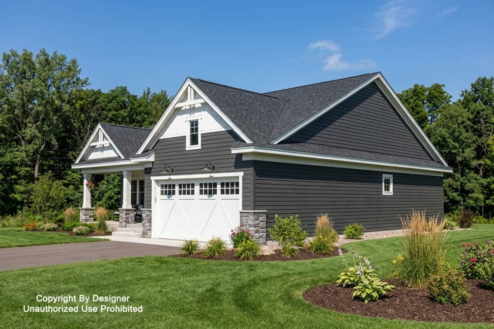Plan 140057RK: Traditional Farmhouse House Plan with Split Bedrooms and 2-Car Garage - Image #2 - Craftsman, Farmhouse, Traditional