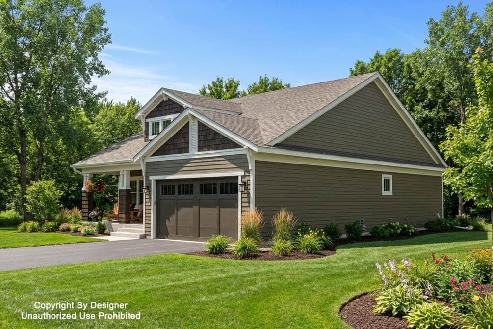 Plan 140058RK: Craftsman House Plan: 2-3 Beds, 2-Car Garage, Main Level Master - Image #2 - Bungalow, Craftsman, New American