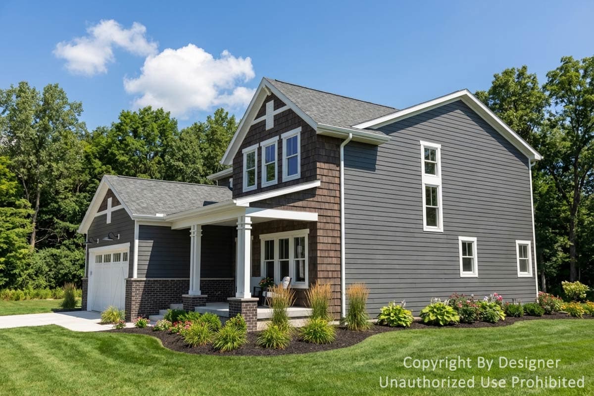 Plan 140062RK: Craftsman Traditional House Plan with 3 Beds and 2-Car Garage - Image #2 - Craftsman, Traditional