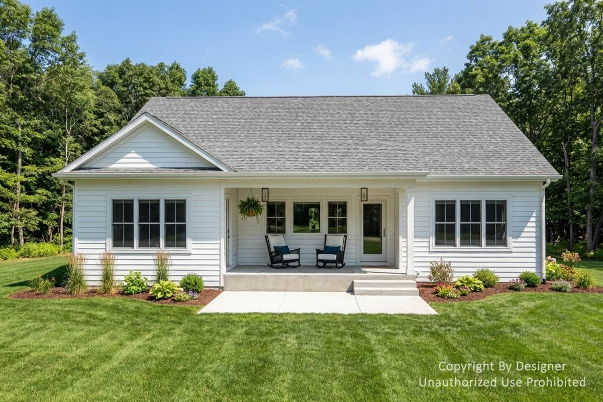 Plan 140063RK: Modern Farmhouse House Plan with Split Bedrooms and 2-Car Garage - Image #5 - Modern Farmhouse, New American