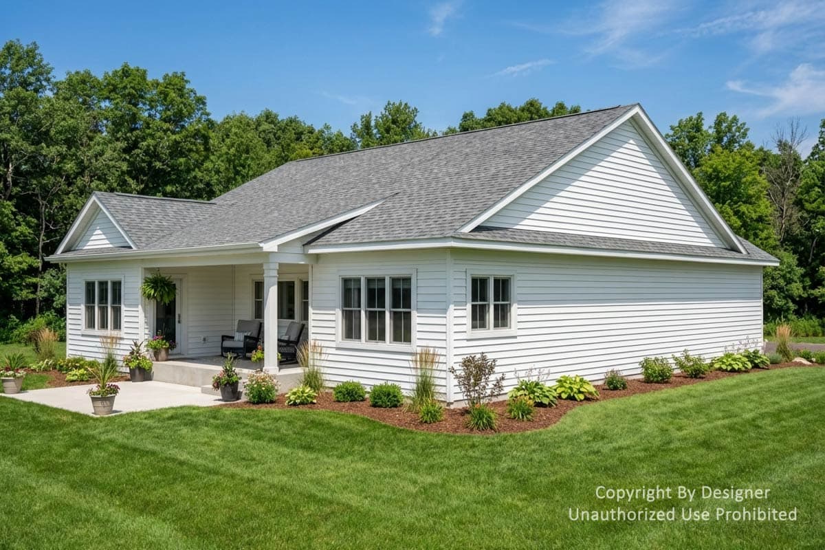 Plan 140063RK: Modern Farmhouse House Plan with Split Bedrooms and 2-Car Garage - Image #4 - Modern Farmhouse, New American