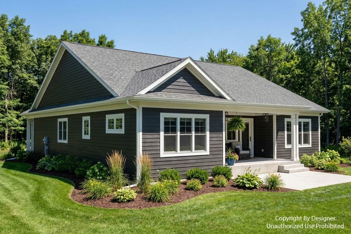 Plan 140064RK: Craftsman House Plan with 3 Split Bedrooms and 2-Car Garage - Image #3 - Craftsman, Traditional