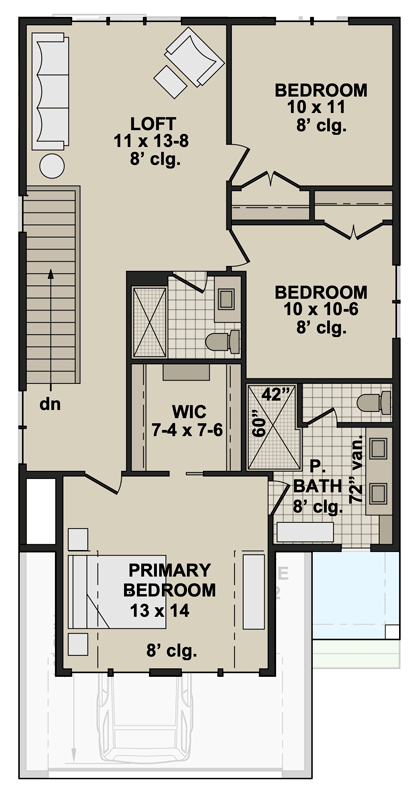 Plan 140071RK: Modern Farmhouse House Plan with 3 Beds, Loft, and 2-Car Garage - Floor Plan - Image #29 - Contemporary, Farmhouse, Modern Farmhouse
