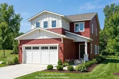 Modern Farmhouse House Plan with 3 Beds, 2-Car Garage, and Upstairs Master