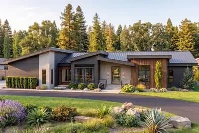 Sleek Modern House Plan with 3 Beds, 4-Car Garage, and Outdoor Kitchen