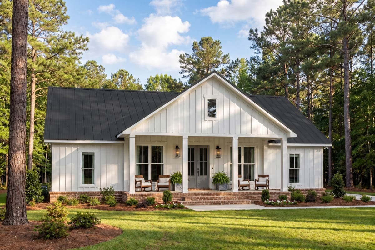 Plan 52041HZ: Country Farmhouse House Plan with 4 Beds, 3 Baths, and Dual Porches - Image #2 - Country, Farmhouse, Traditional