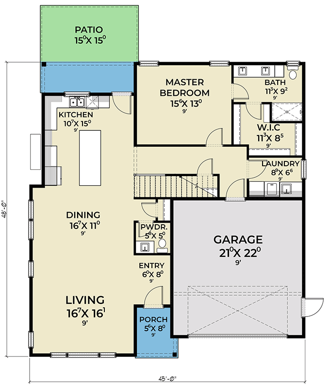Plan 280263JWD: Northwest Modern House Plan with 4 Bedrooms and Main-Level Master Suite - Floor Plan - Image #22 - Contemporary, Modern, Northwest