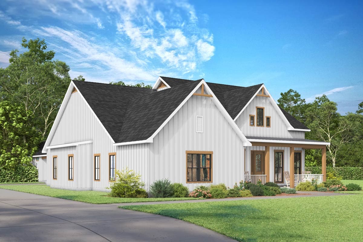 Plan 170019ADS: Modern Farmhouse House Plan with Workshop and 2-Car Carport - Image #2 - Modern Farmhouse, New American