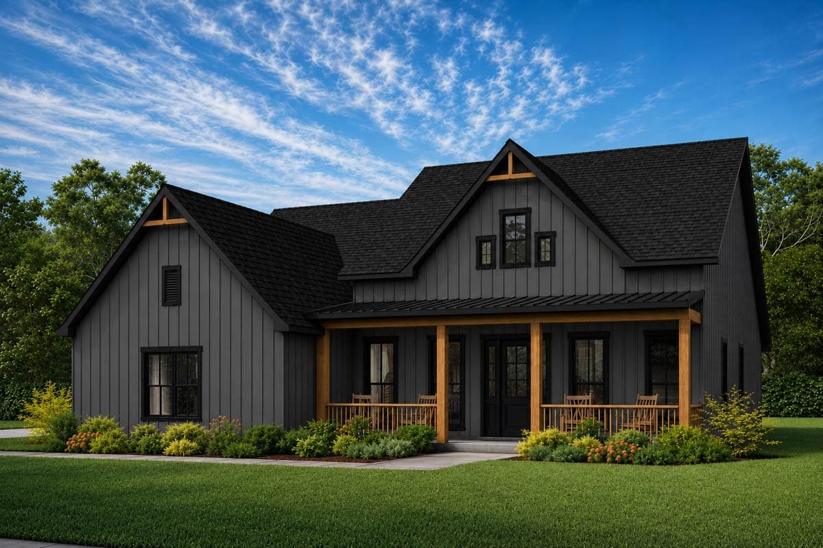 Plan 170019ADS: Modern Farmhouse House Plan with Workshop and 2-Car Carport - Image #2 - Modern Farmhouse, New American
